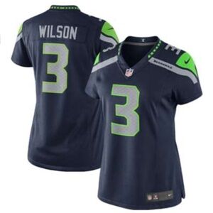 NIKE NFL #3 Russell Wilson Seattle Seahawks navy football jersey women’s small